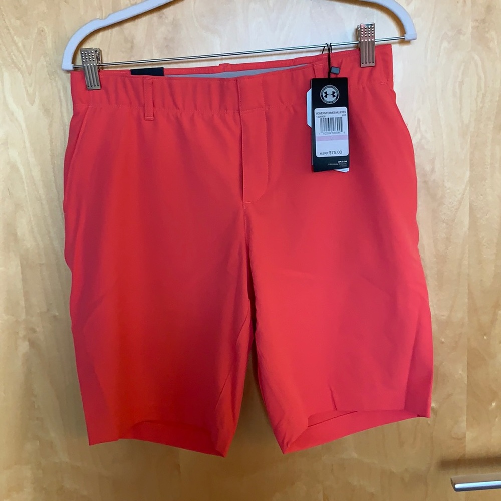 Under Armour Golf Links 9” short, size 6 pink